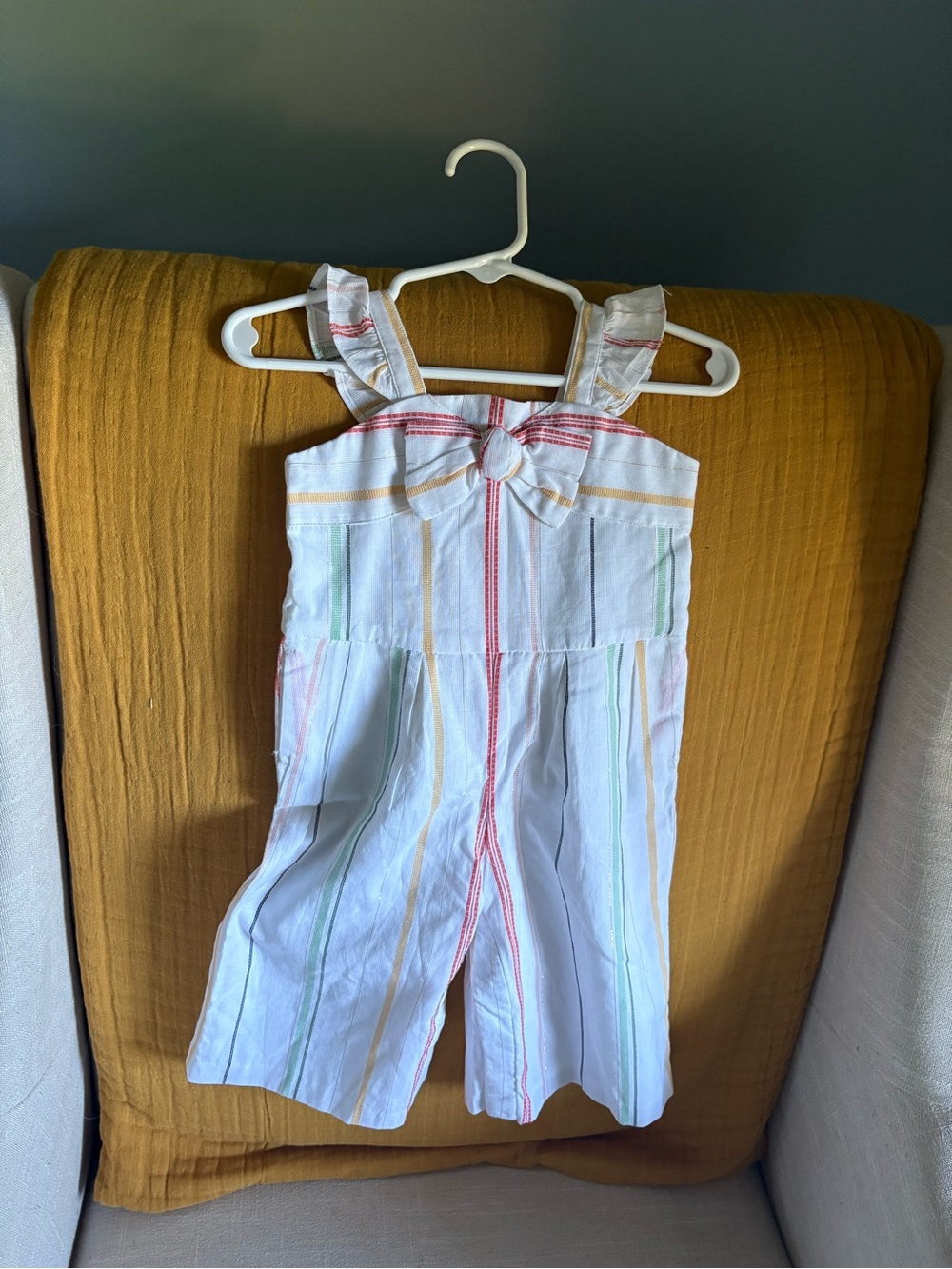 NWT Janie and Jack Jumpsuit White with Stripes
